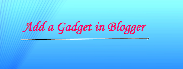 add a gadget in bloggeer